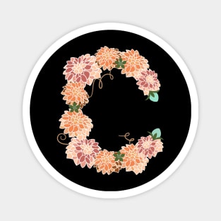 Letter C Floral Magnet